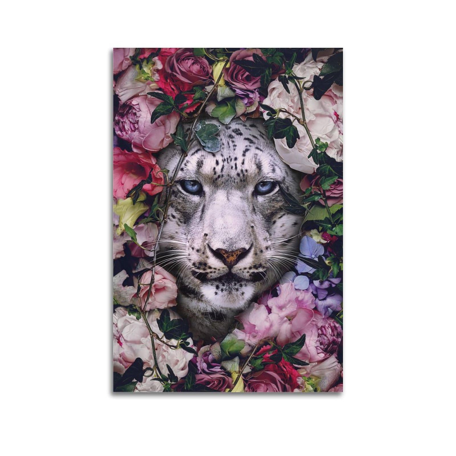 GEAD Animal Artwork Poster Fierce Snow Leopard Decorative Painting Canvas Art Picture 20x30inch(50x75cm)