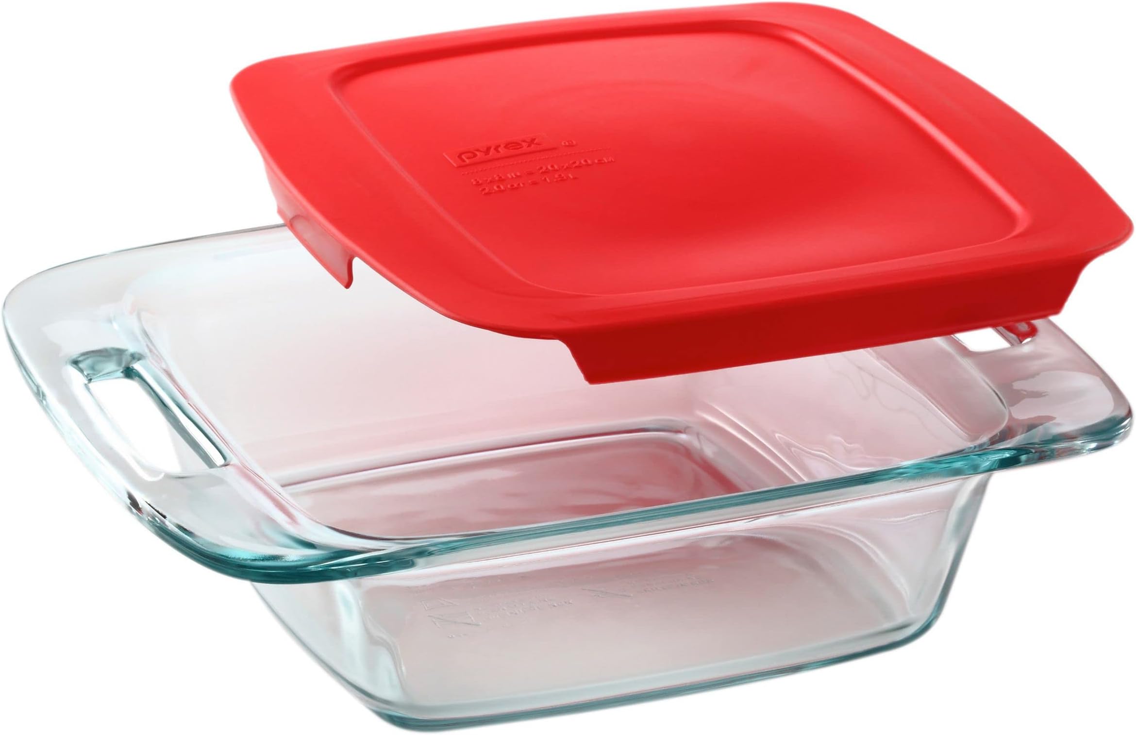 Amazon.com: Pyrex (1) 222 Square Glass Baking Dish & (1) 222-PC Blue ...