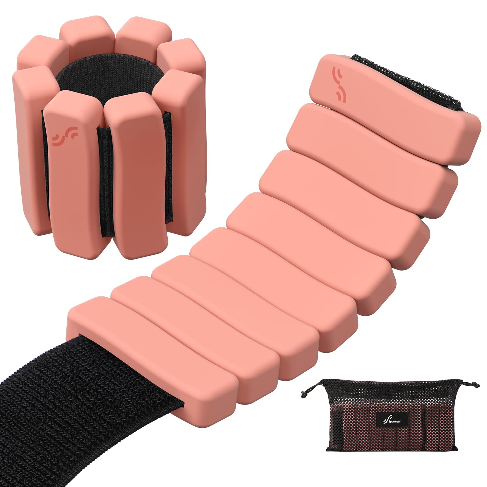 Sportneer tragbare Gewichtsmanschetten – 2er-Set (Jeweils 1 kg) für Damen und Herren, modisches knöchelgewichte-Set für Tanz, Aerobic, Laufen, Gehen