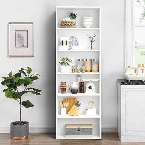 Miniatura 4 de neinmil - Juego de 2 estanterías de pie de 6 niveles de alto, estante de almacenamiento de exhibición, muebles decorativos para el hogar, adecuado