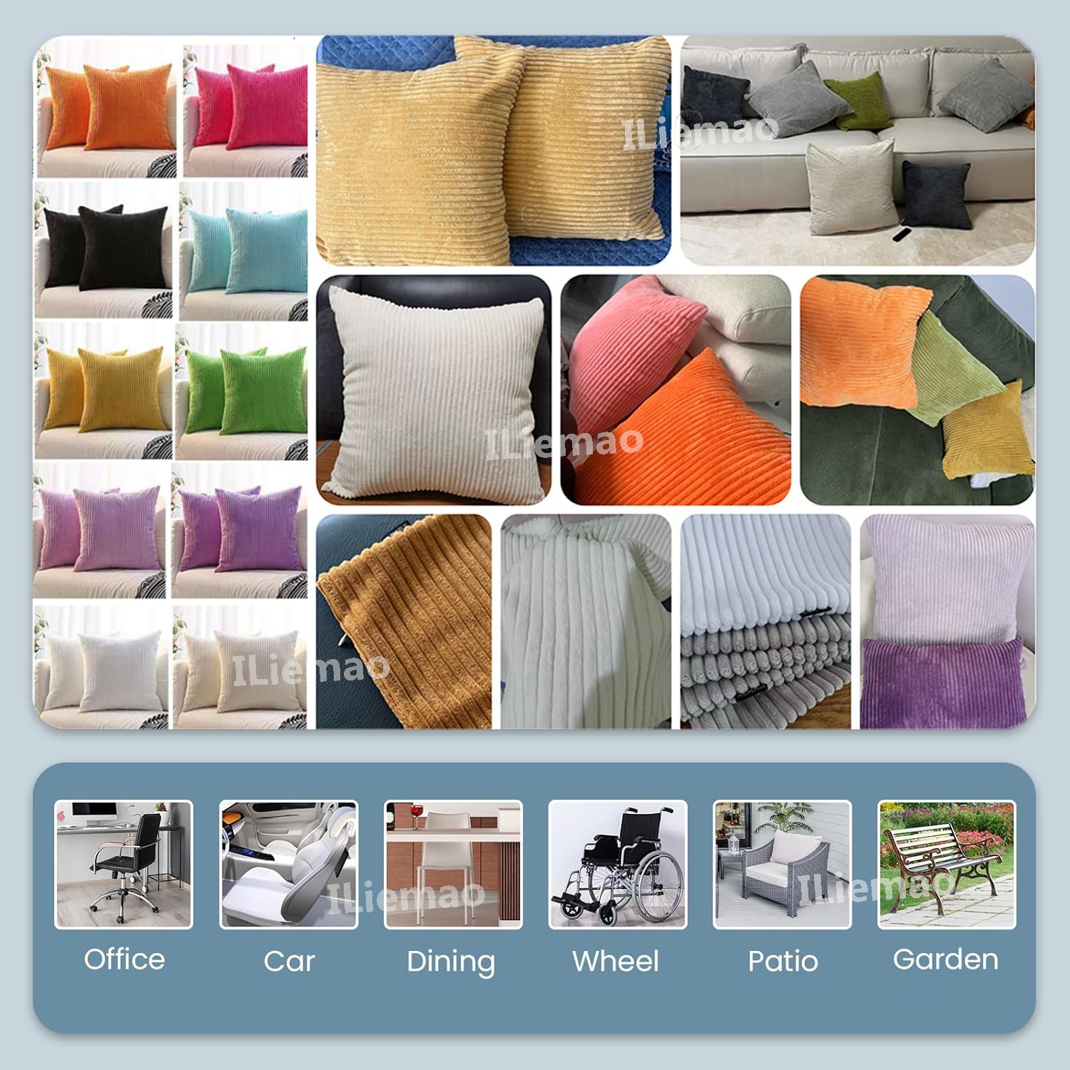 ILiemao Lot De 2 Housse Coussin 30x50 40x70 65x65 Housse De Coussin Rectangulaire Carré Taie D'oreiller Jaune Noir Blanc Taies D'oreiller Touffetée Couverture Oreiller(W18,2pcs 30x50cm