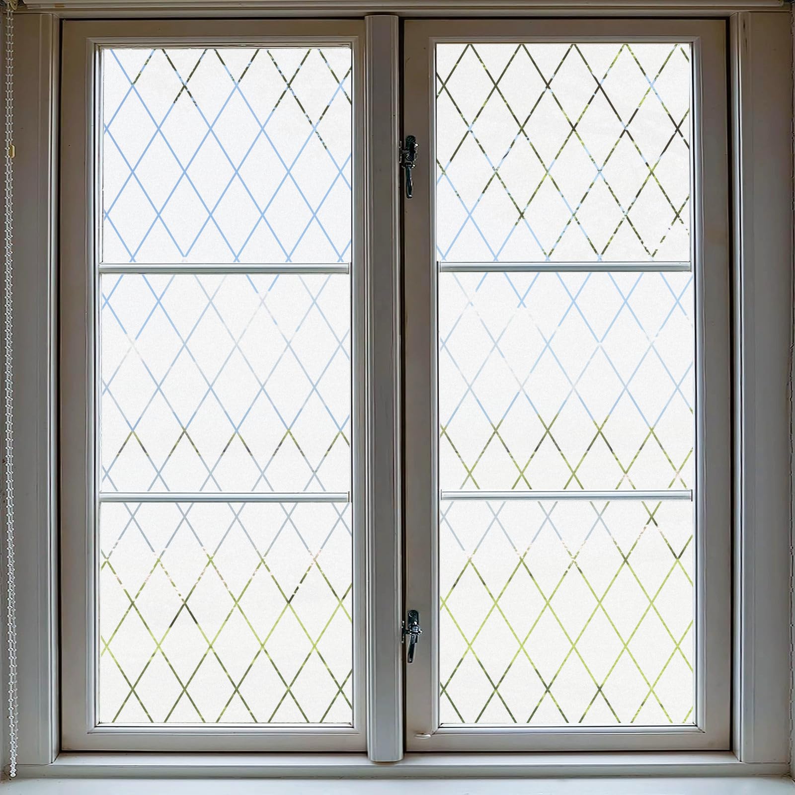 Privacy Window Film 65 x 740 cm Blocks UV Static Cling No Glue Removable Heat Cotrol, Privacy Protection, Opaque Window Sticker Door for Home Office, Diamond
