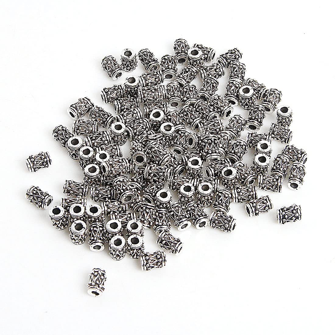 SOFPLATE 1 doos 100 stuks zilver groot gat kralen legering buis spacer
