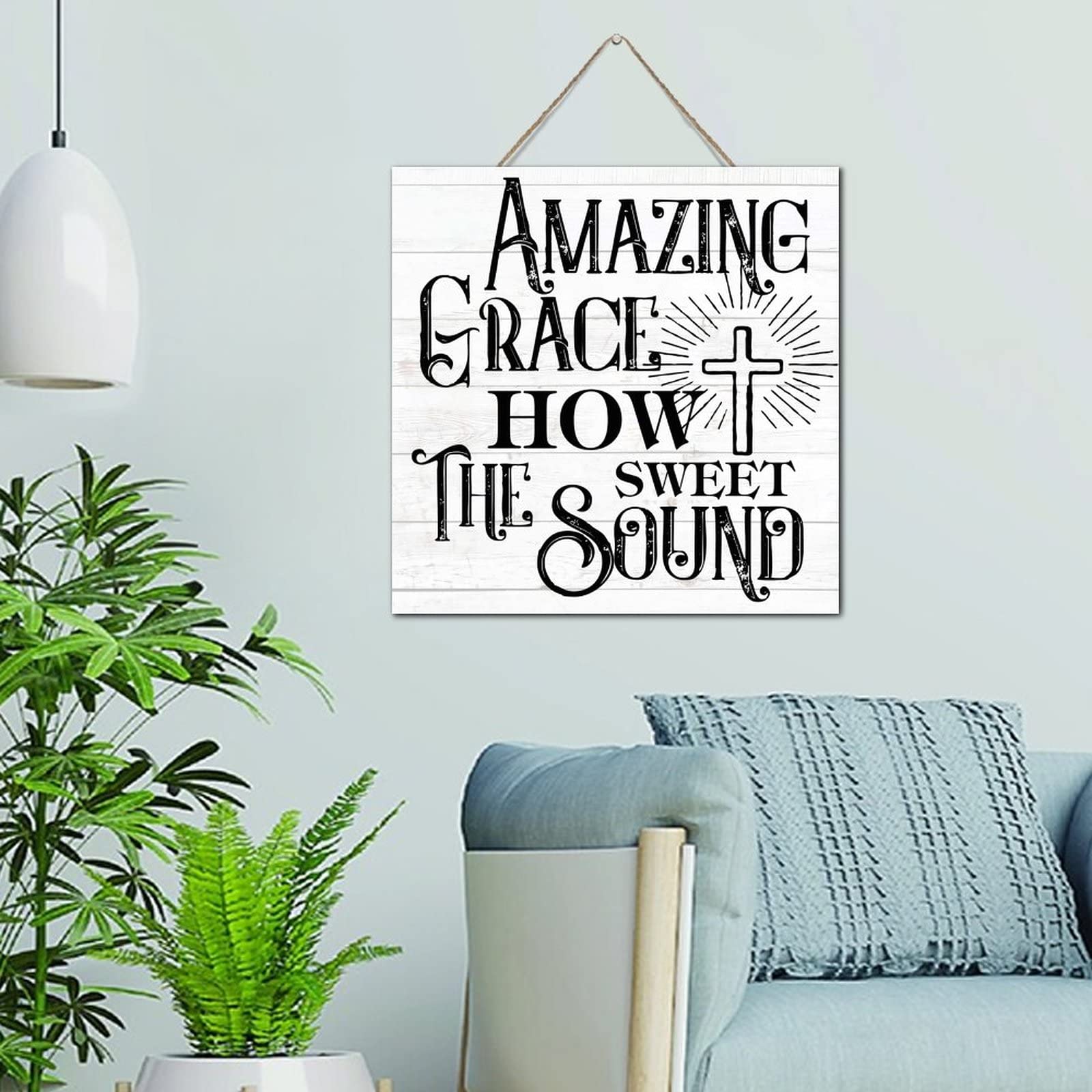 Amazing Grace How Sweet The Sound plaque bois pour cadeau maison