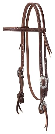 Weaver Leather Working Tack Straight Browband Headstall with Floral Hardware