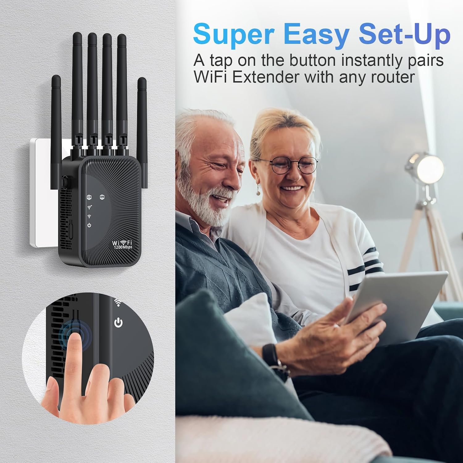 2026 WiFi Extender Signal Booster for Home, 6 External Antennas