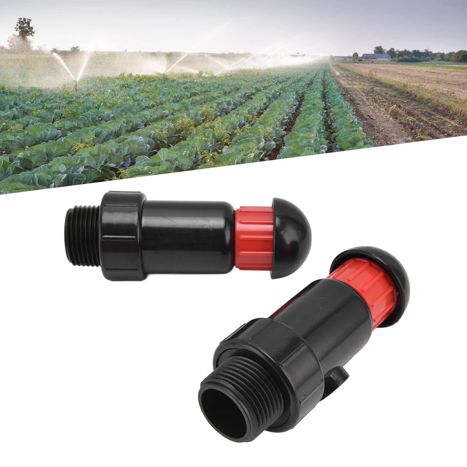 Valve de Libération d'air Automatique G3/4, 2 Paquets, avec Capuchon Supérieur Amovible, Valve de Ventilation d'irrigation en Plastique pour Systèmes d'irrigation