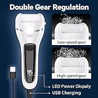 Vista 4 de Wea&Hea Removedor eléctrico de callos para pies, kit de pedicura profesional 17 en 1 con 3 cabezales de rodillo, lima de pie recargable e