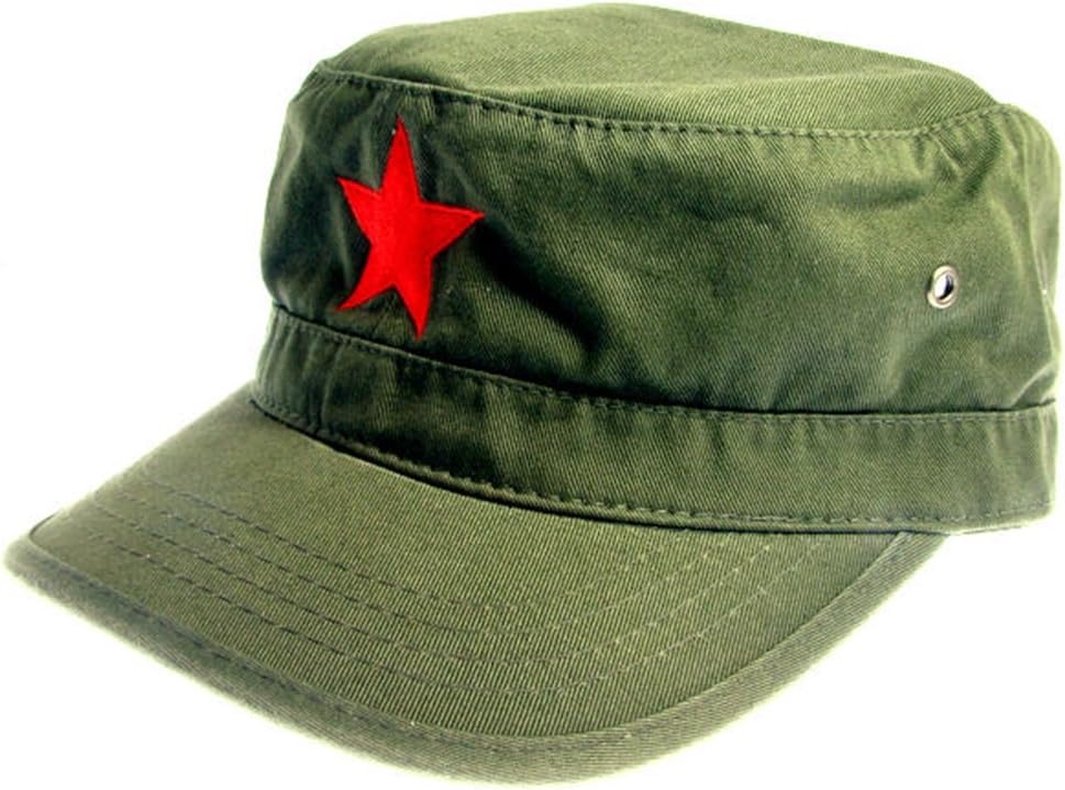Che Guevara Military Red Star Adult Cadet Cap [Adjustable - Green]