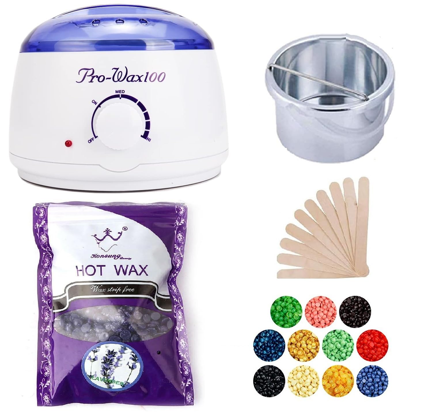 LRHAK Wax Heater for Waxing for Women 100gm Brazilian Stripless Formula for Face & Body with Spatula, Ideal for Upper Lips, Chin, Cheeks, Hairline, Bikini & Legs, Automatic Heating (White)-image-40