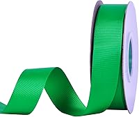 Vista 109 de Rollo de cinta de grogrén sólido YAMA de 5/8 pulgadas - 25 yardas para cintas de envolver regalos, blanco