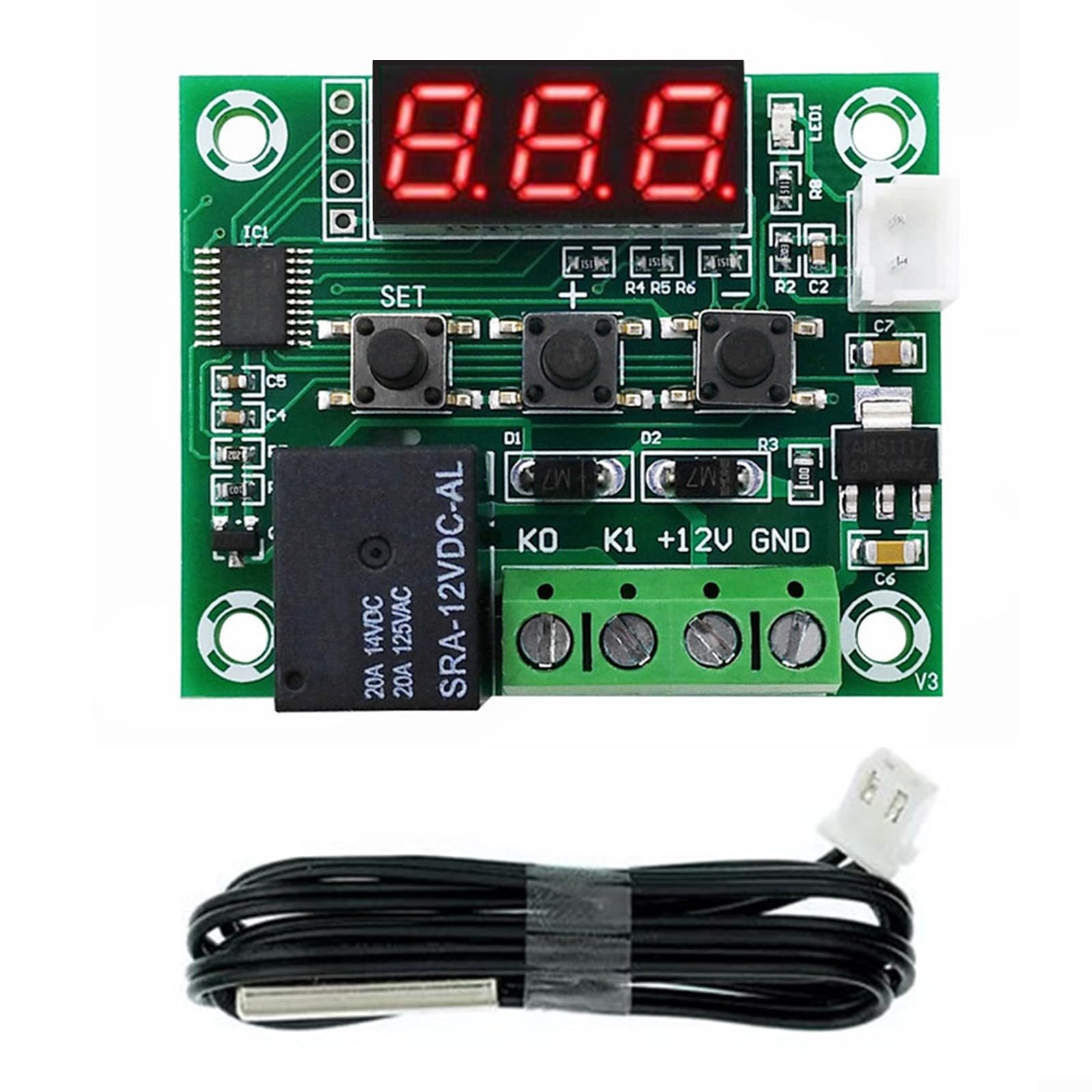 Termostato Digital 12V Control para preciso 0.1℃ Termostato Digital(RED)