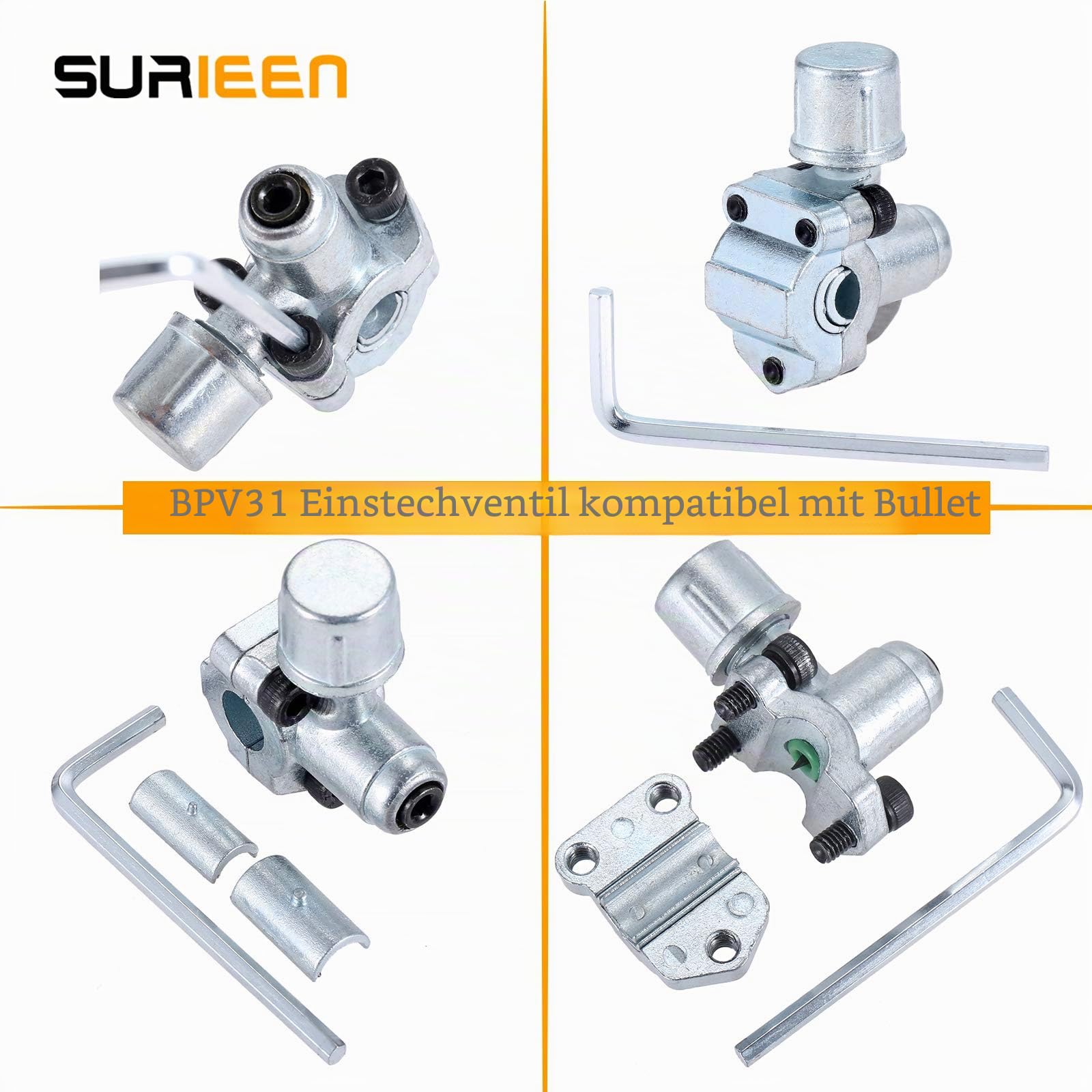 R134A AC Kältemittel Ladeschlauch Ventil Set | Manometer und BPV31 Bullet Piercing Tap Ventil-Set, 1/4 Zoll SAE Schlauch für R12 R22 Port, für Klimaanlage Kältemittelanlage