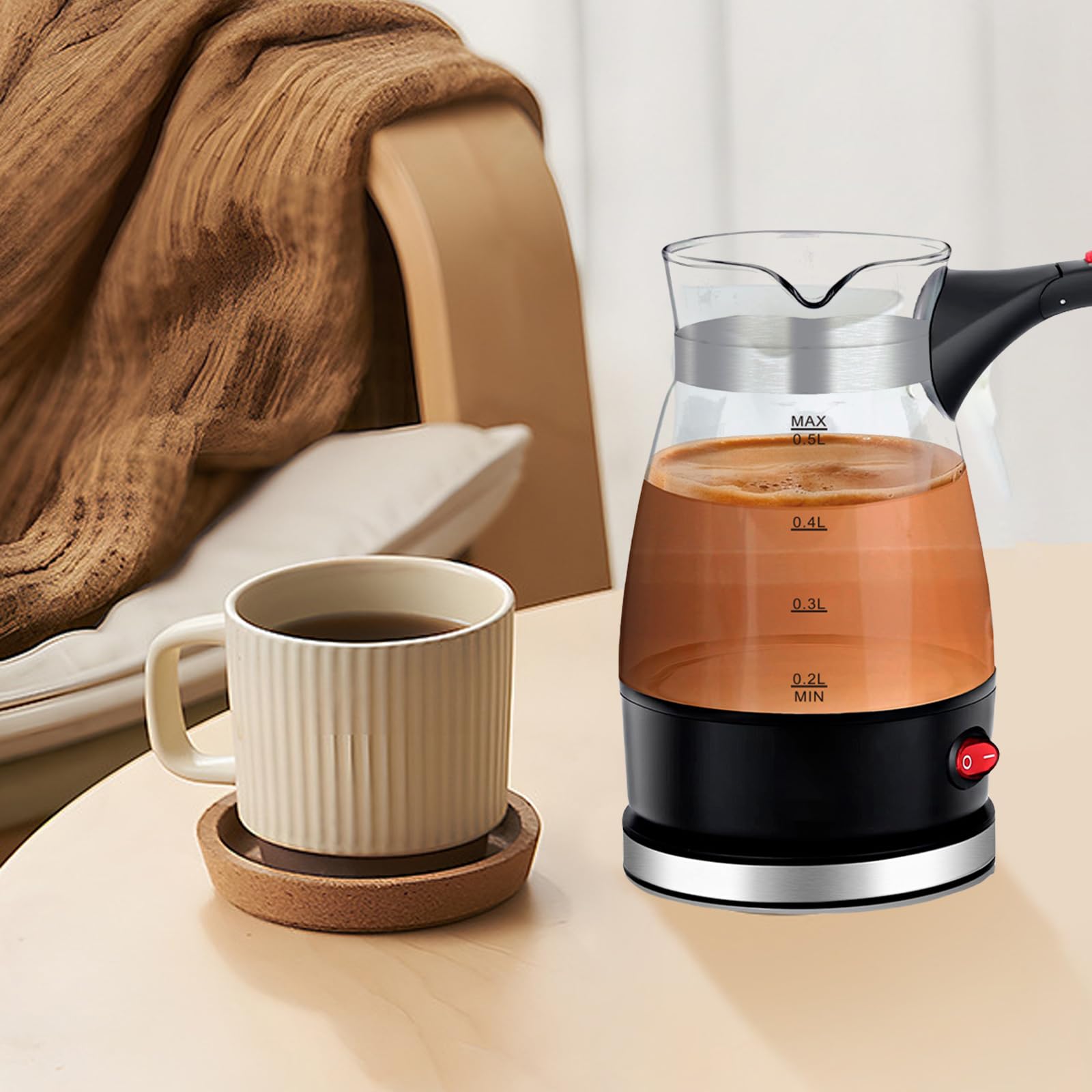 Macchina da caffè turca elettrica: 600 ml, caffè turco, caffettiera turca, caffettiera turca, teiera, caffettiera per caffè espresso, da campeggio, caffettiera turca, caffettiera turca