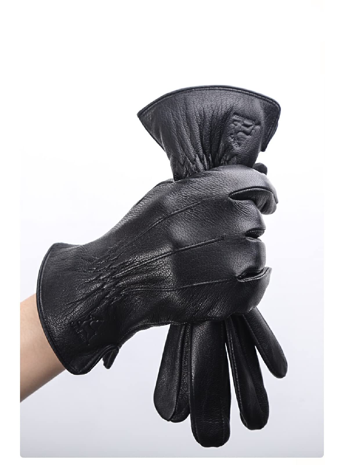 Handschuhe Herren Leder Warme Handschuhe Herren Winter Water Ripple Herrenhandschuhe Schwarze Herren Lederhandschuhe