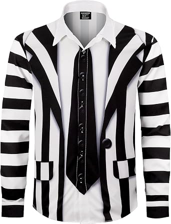 Mens Novelty Holiday Long Sleeve Button Down Shirts