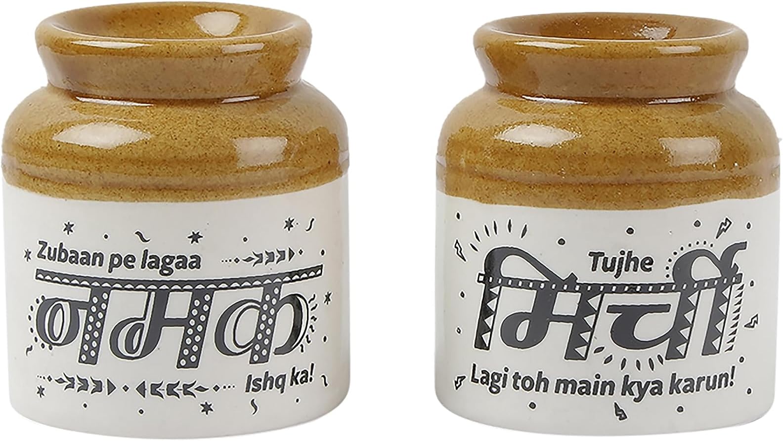 - EK DO DHAI Ceramic Salt & Pepper Shaker | Dispenser with Perfect Holes | Suitable for Home + Cafe + Dining Table + Kitchen | Set of 2
