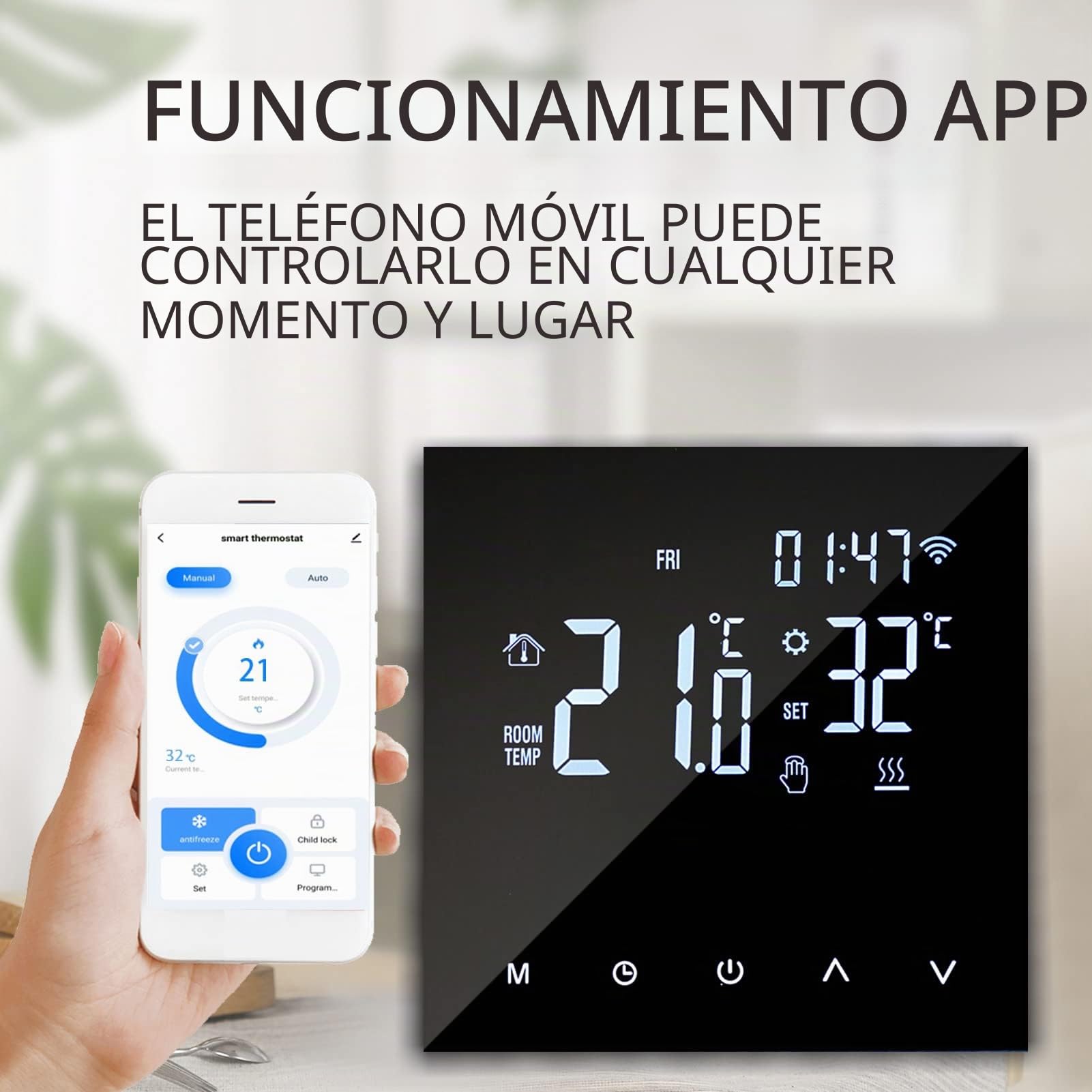 WIFI Termostato de calefacción inteligente Controlador de temperatura digital Control de aplicación de teléfono móvil Pantalla táctil Pantalla LCD Semana Programable Termostato de caldera de gas y