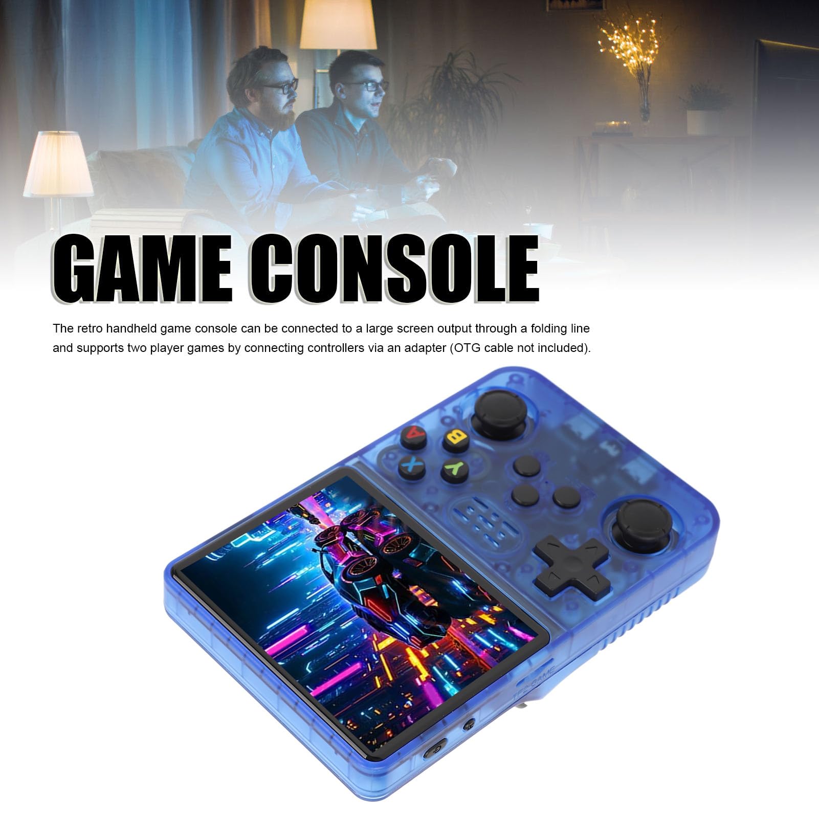 Przenośna Konsola do Gier, Konsole do Gier Retro, Podwójne Joysticki 3D, Ekran IPS 3,5 Cala, Przenośne Gry Wideo w Stylu Retro 64 GB / 128 GB, Bateria 3000 MAh