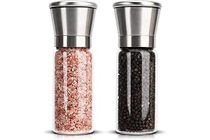 Refillable Salt and Pepper Grinder Set of 2 For Chefs and Home Cooks