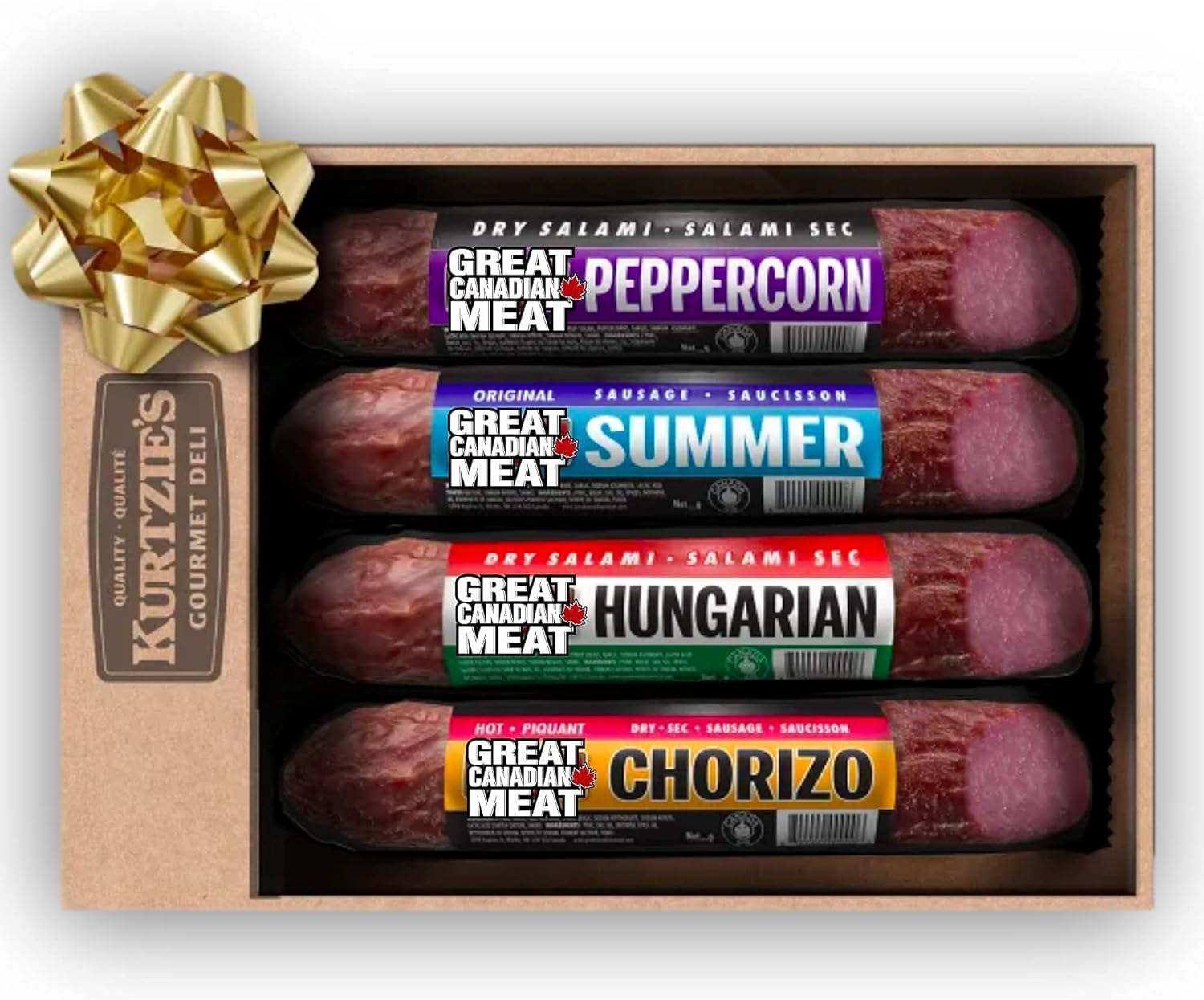 Gourmet Salami Sampler Peppercorn, Chorizo, Hungarian, Summer Sausage