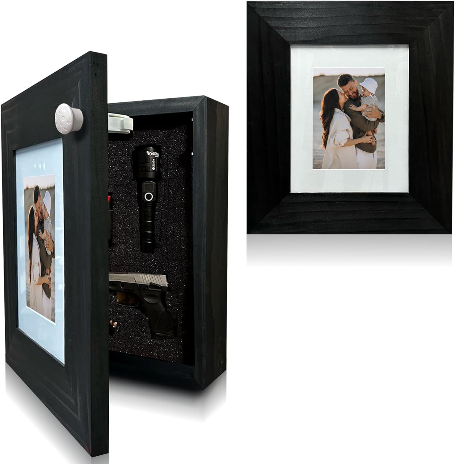 Bellewood Designs Hidden Gun Safe Picture Frame - Handcrafted Gun Concealment Furniture - Quick Access Picture Frame Safe with Magnetic Lock for Discreet & Secure Gun Storage