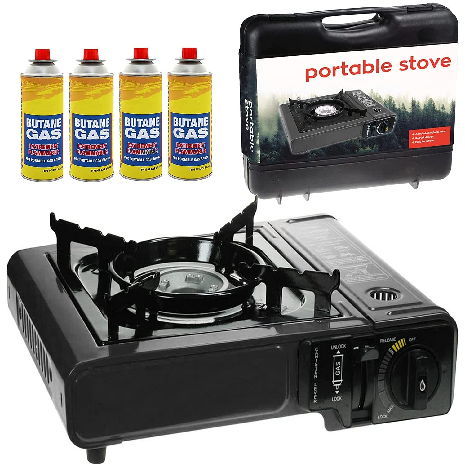 GREEN HAVEN Portable Camping Stove with Cary Case Premium Camping Gas