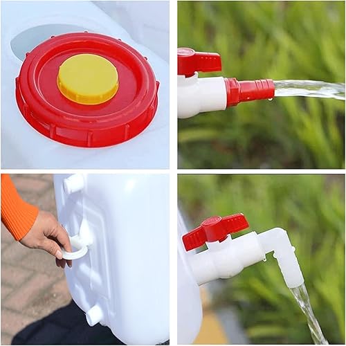 Miniatura 3 de Tanque de agua portátil de 12 galones con espita y manguera, contenedor de almacenamiento de agua para camping, RV, camión, preparación de