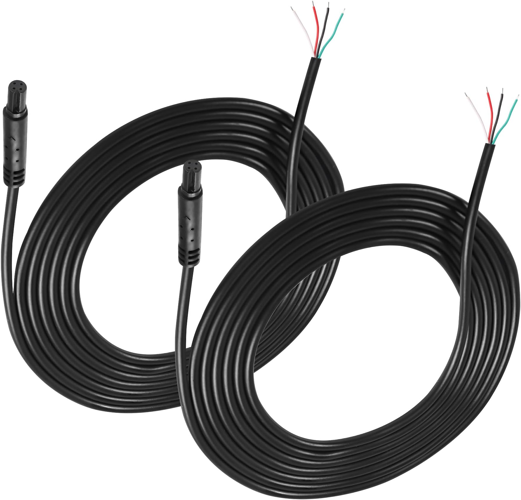 MEIRIYFA 4 Pin Dash Cam Cable Rear Camera Pigtail Cable,4 Pin Female Bare Wire Rear View Backup Camera Extension Cord,2 Pack Dash Cam Rearview Mirror Cable for Pick-up Trucks,Trailer,RV,SUV,Bus -6.5FT