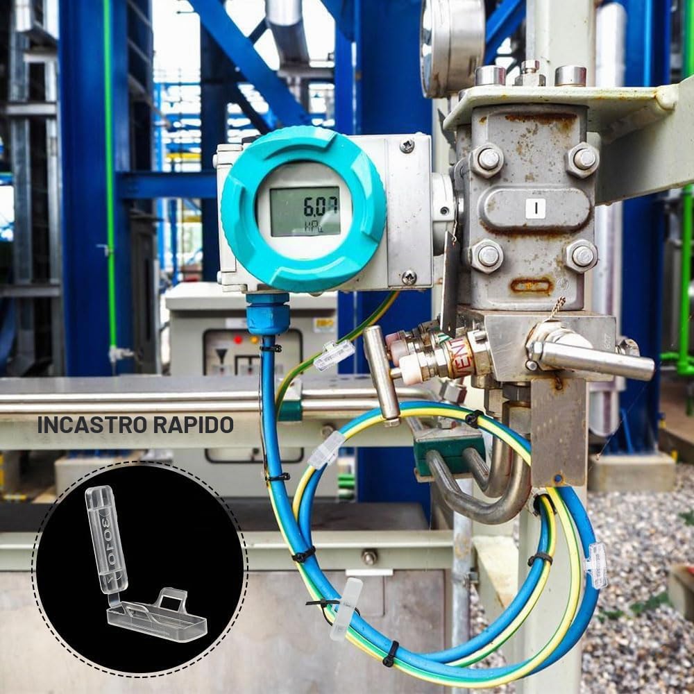 50 Pezzo Segnacavi Elettrici in Materiale di Nylon Scatola per Etichette Impermeabili per Cavi Fascette per Cavi Bianche Etichette per la Marcatura e la Classificazione di Vari