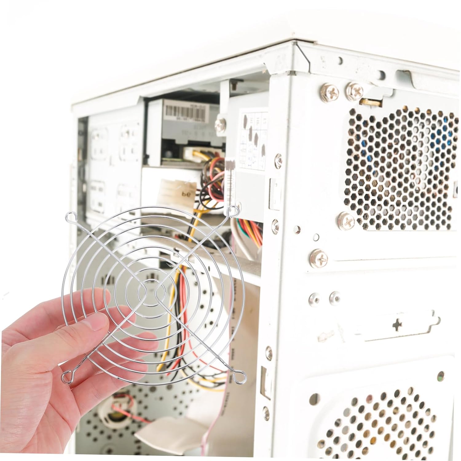 10pcs Galvanized Iron PC Fan Grills with Screws Mesh Covers for Cooling Fans for Gaming Overclocking PC Case