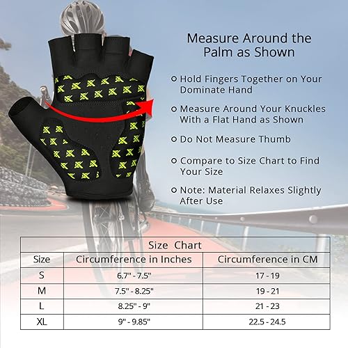 Miniatura 7 de Extremus Antero Cycling Gloves Bike Gloves Half Finger Biking Gloves for Men Women with Anti-Slip Shock-Absorbing Pad, Breathable Bicycle Gloves