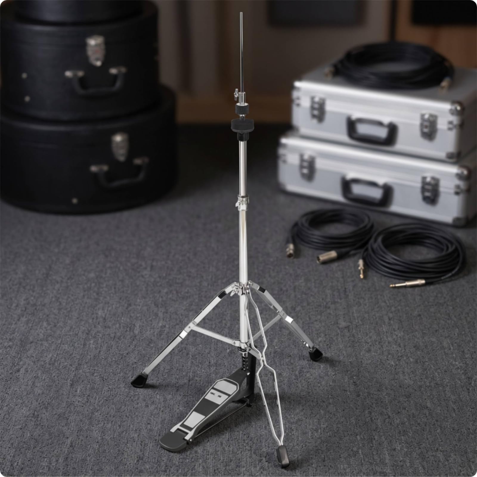 Pie Charles con Pedal Estable Soporte Charles Soporte para platillosHat para Escenario, Placa Única