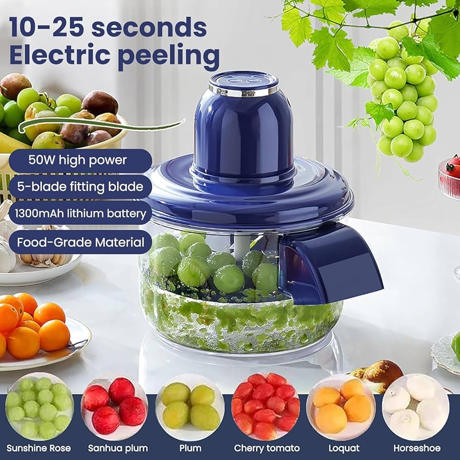 Predolo Elektrischer Fruchtschäler - Automatischer Schäler Für Trauben & Tomaten