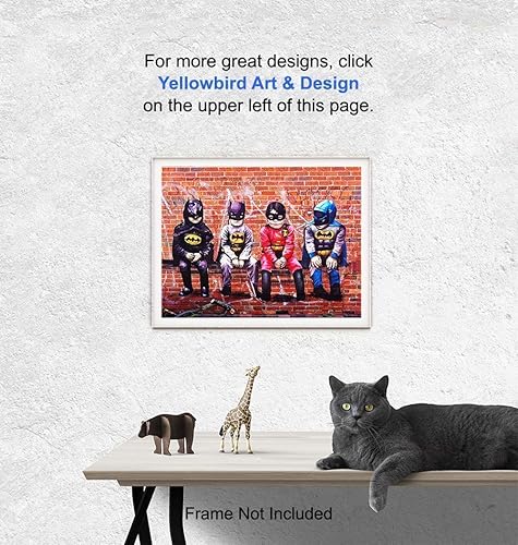 Miniatura 5 de Poster of Kids in Batman and Robin Costumes Wall Art Print - 8x10 Gift for Superheroes, Super Hero, Comic Book Fans - Graffiti Room Decor, Home