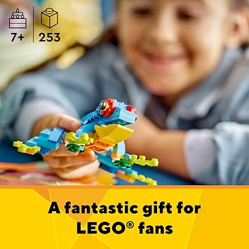 LEGO Creator 3 in 1 Exotic Parrot Building Toy Set, Transforms to 3 Different Animal Figures - from Colorful Parrot, to Swimming Fish, to Cute Frog, Creative Toys for Kids Ages 7 and Up, 31136