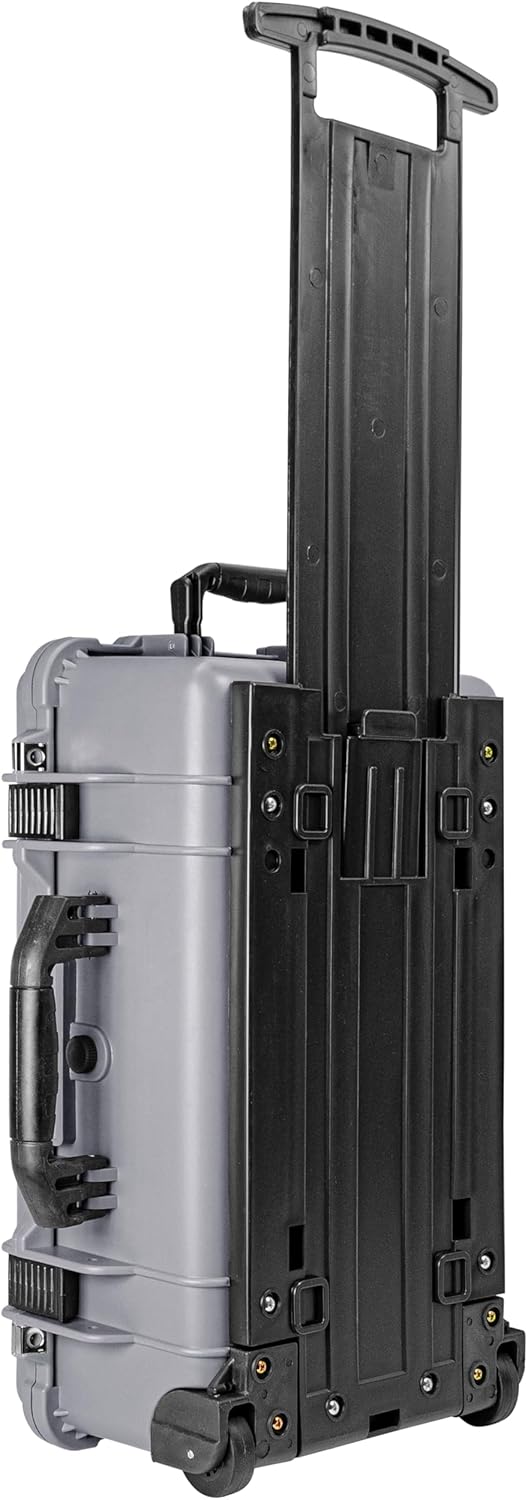 Eylar 22" Carry-On Roller Hard Case With Ragar Reconfigurable & Reusable XP Crosslink Foam, Waterproof, Shockproof For Equipment, Drones And Cameras, TSA Standard (2 Ragar Layers) (Gray)