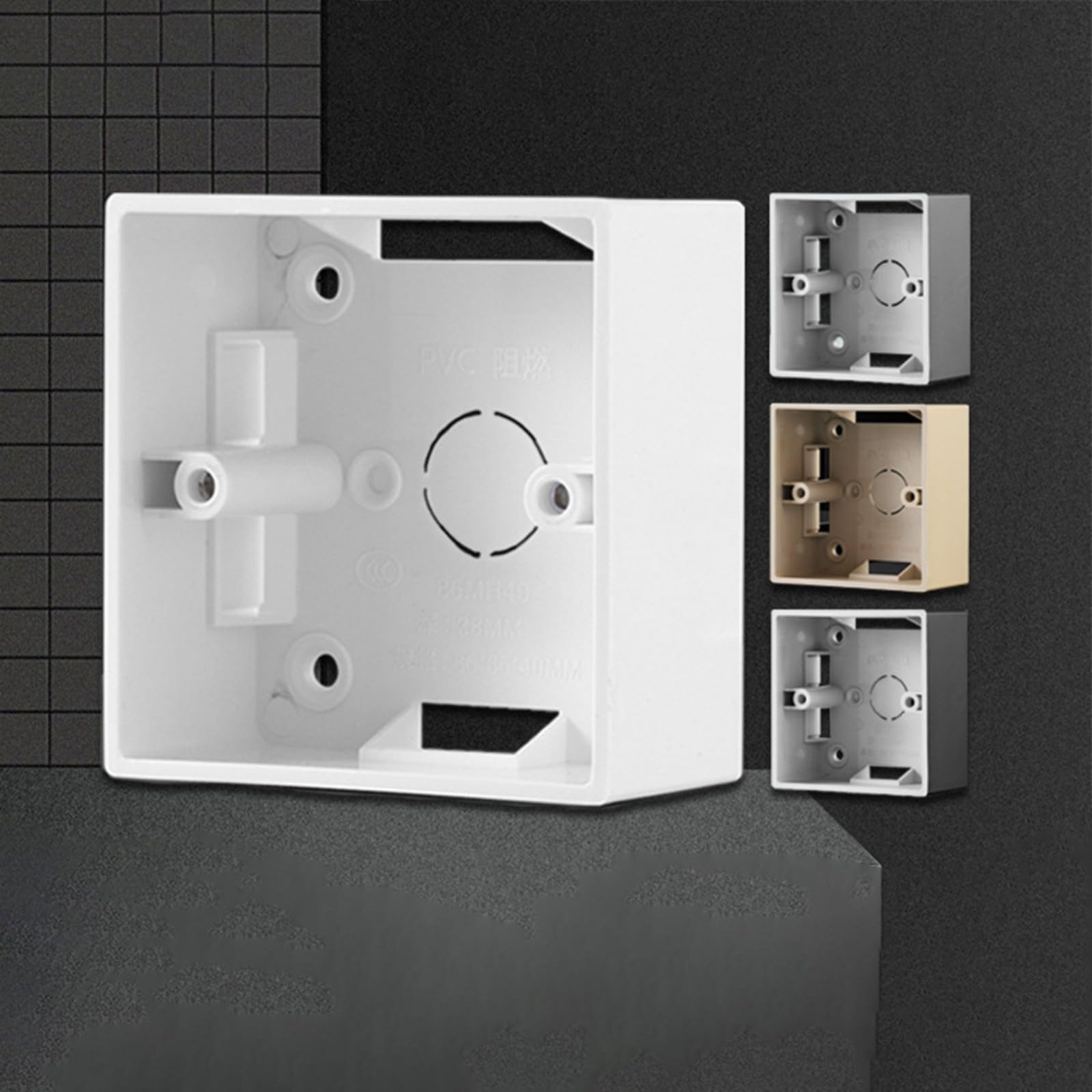 Lot De 2 Boîtiers Muraux Réseau 86x86x40 Mm – Pour Plaques Ethernet, Montage En Saillie, Noir