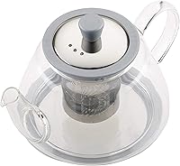 Vista 4 de BonJour 47953 Tetera de vidrio borosilicato con detalles de plata metálica, 1 pieza