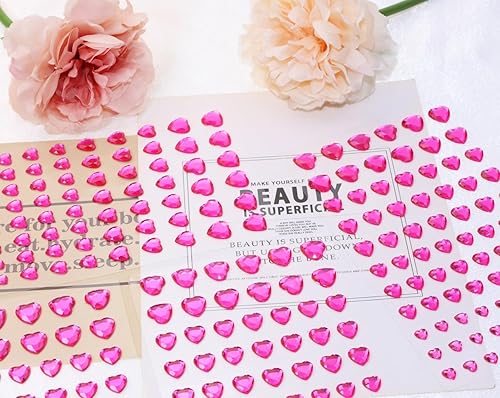 Vista 9 de Shapenty 4 tamaños de diamantes de imitación acrílicos de corazón de 0.236 pulgadas, 0.315 pulgadas, 0.472 pulgadas, 0.472 pulgadas, 0.472 pulgadas