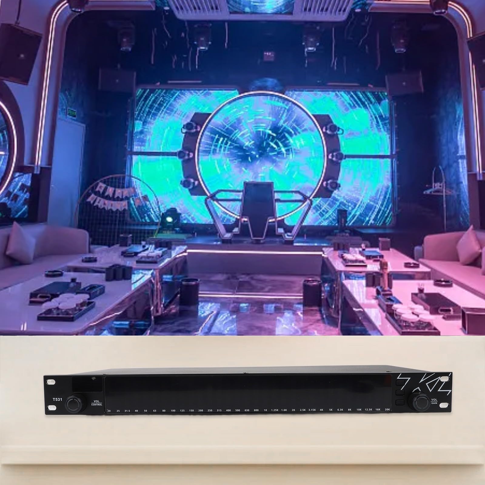 Ecualizador gráfico, música digital estéreo de 31 bandas para analizador SPECTRUM procesador de sonido para el sistema de audio doméstico KTV DJ equipo