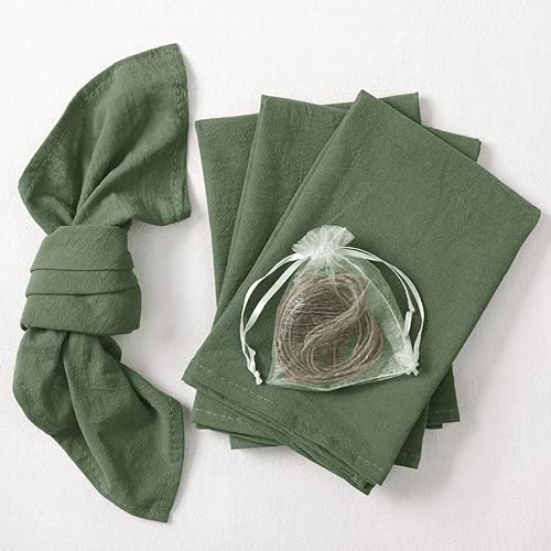 Miniatura 1 de Socomi Servilletas de lino de algodón a granel de 17 x 17 pulgadas, servilletas de mesa rústicas gruesas para otoño, Acción de Gracias, Navidad,