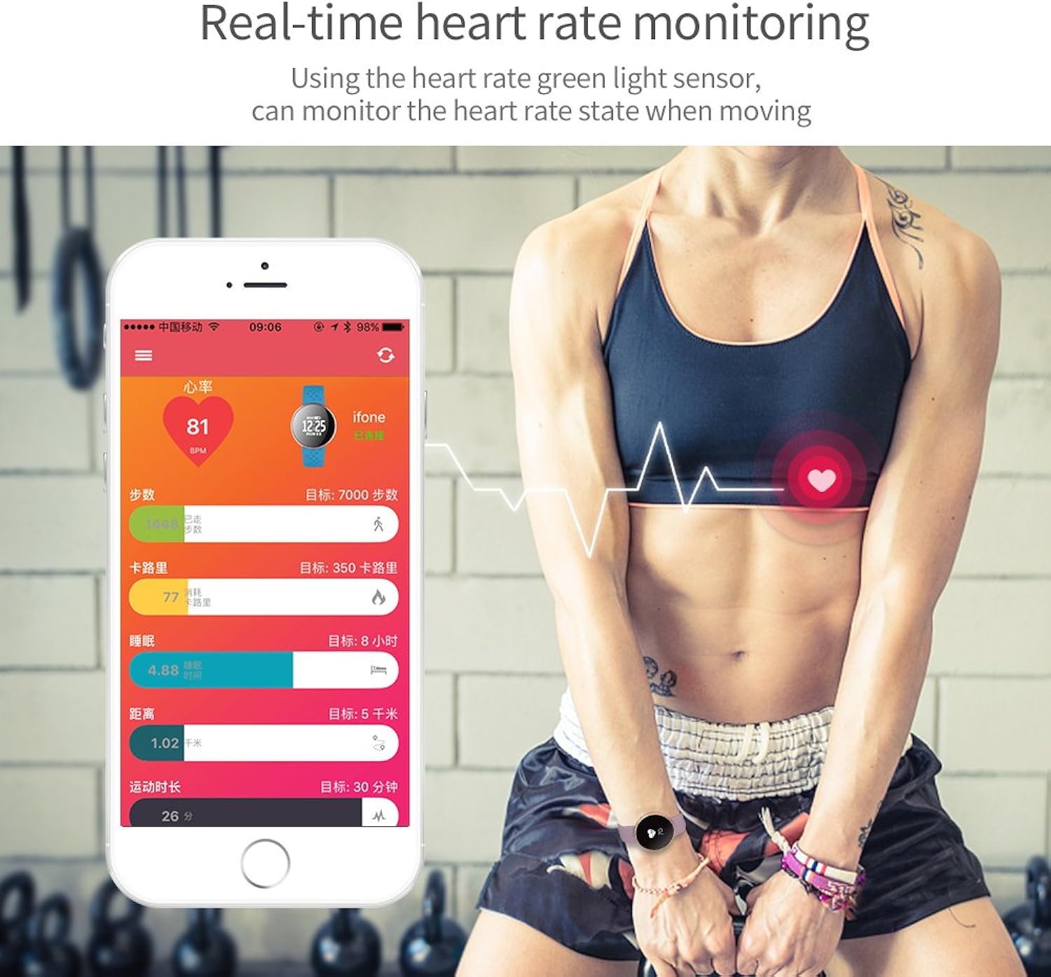 SKMEI Womens Smart Watch for Apple Android Devices with Bluetooth Fitness Sleep Monitoring Waterproof Auto Wake Screen