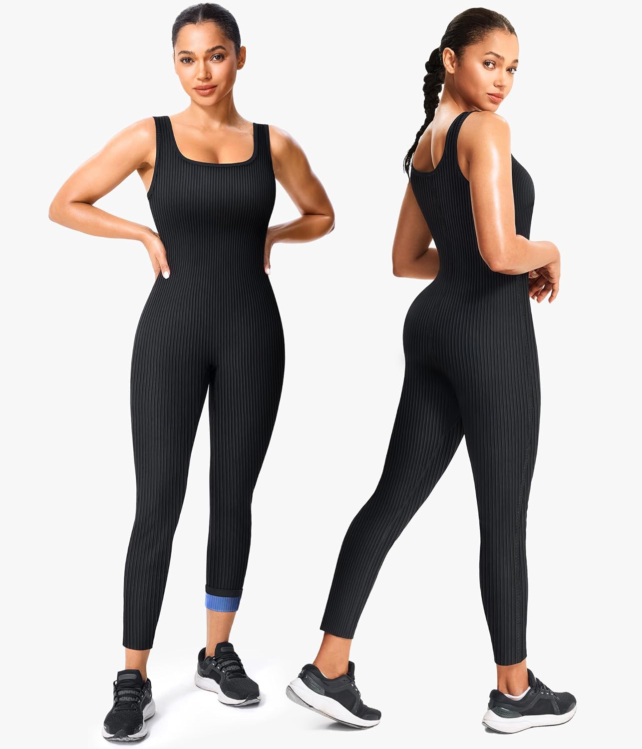 Junlan Sauna Suit Women Waist Trainer Ribbed Sweat Sauna Shirt Full Body Jumpsuit - Image 5