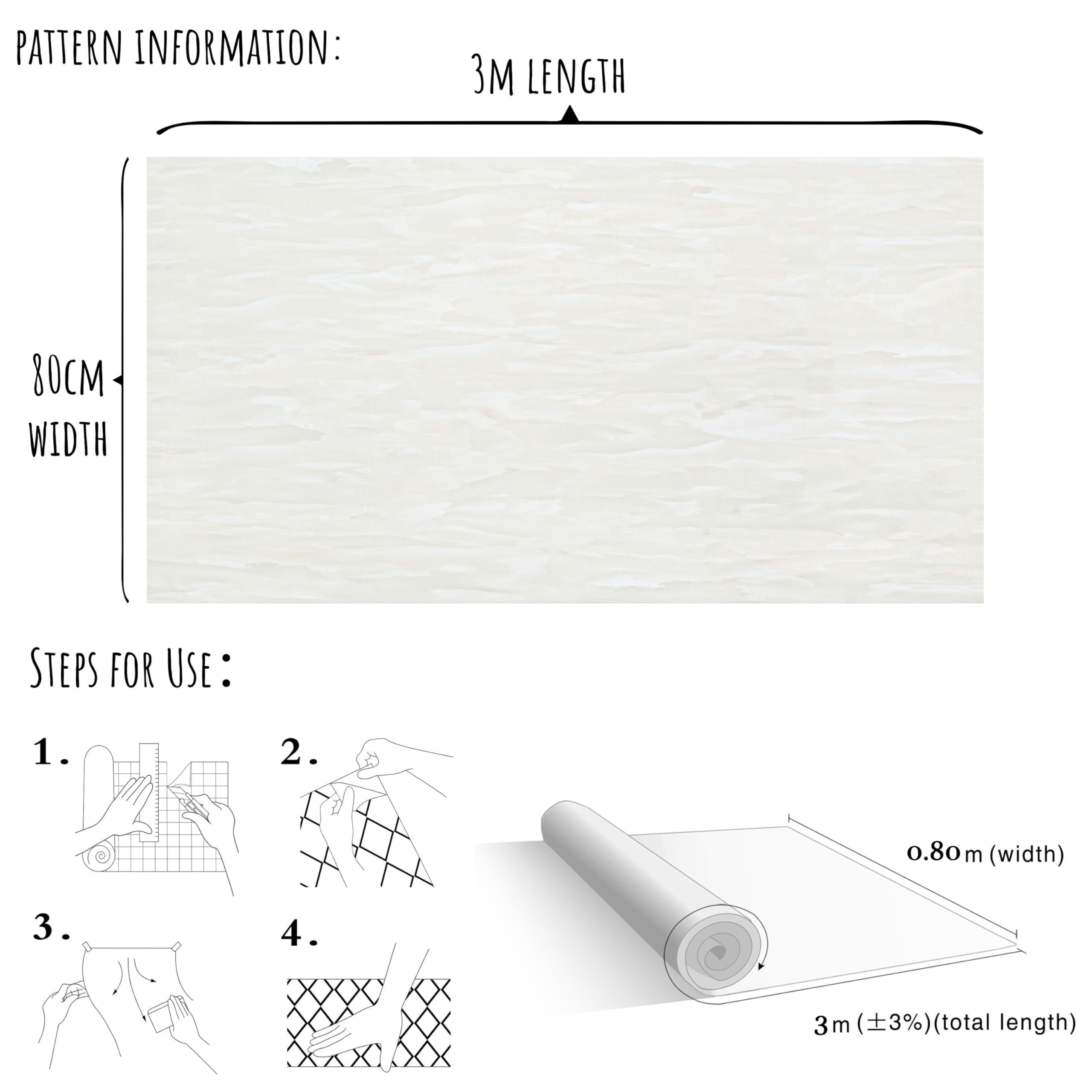 80cm×3m, Beige Marble Vinyl Wrap for Furniture Worktop Vinyl Covering, Glossy Marble Sticky Back Plastic Roll - Image 2