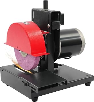 Lawn Mower Blade Sharpener & Grinder, 1/3 HP 375W, 1704RPM, 7.87-Inch Ceramic Wheel, Adjustable Mower Sharpening Machine with Protective Guard