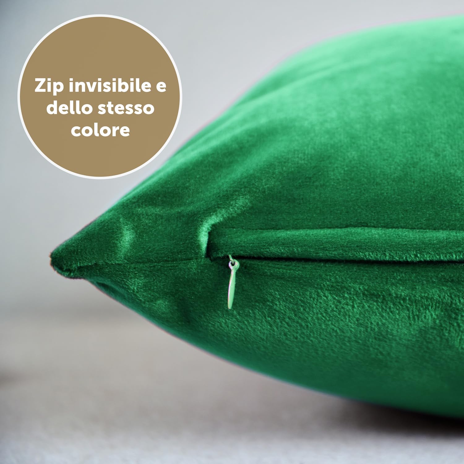 Blumtal Set di 2 Federe Cuscini Divano 30x50 cm in Velluto, con Chiusura Lampo Invisibile, Eleganti Copricuscini Divano in Morbido Velluto,Taglia 30 x 50, Verde Natura