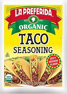 La Preferida Organic Taco Seasoning (Chef-Crafted Mexican Spice Blend) Cumin, Paprika, Garlic – USDA Certified, No Artificial Ingredients. Great for Tacos, Rubs, Dips, 1oz (Pack of 3)