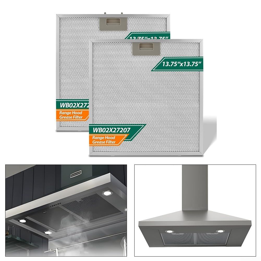 Aluminiowy filtr parowy, 2 sztuki, kompatybilny z okapami – mata filtrująca tłuszcz, trwała, 34,9 x 34,9 x 9 cm