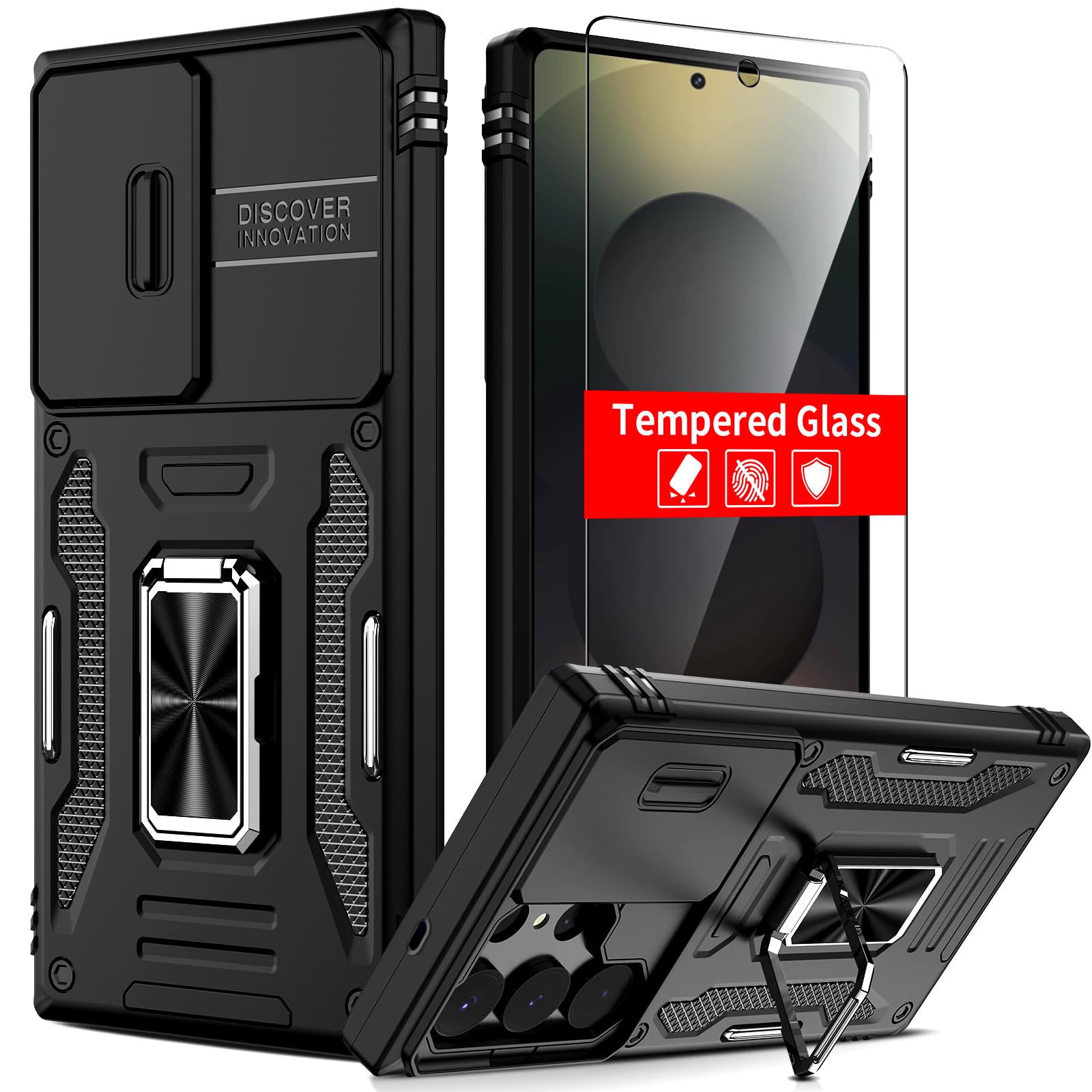 Coque Samsung S25 Ultra noire avec protège-écran et support - 8